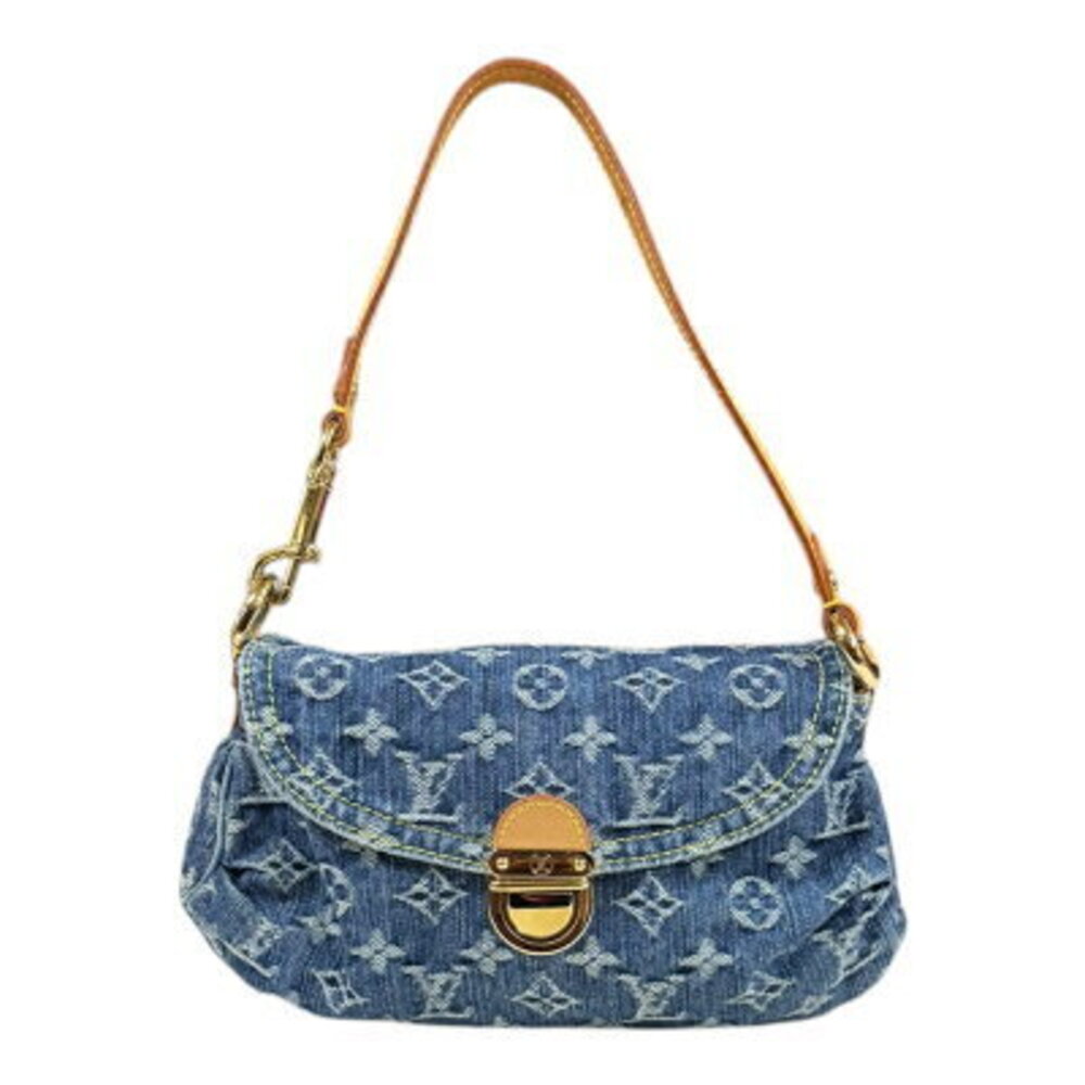 Louis Vuitton Pleaty Monogram Denim Handbag Blue